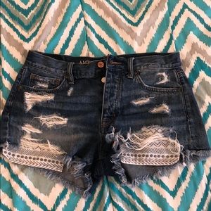 High waisted vintage festival shorts